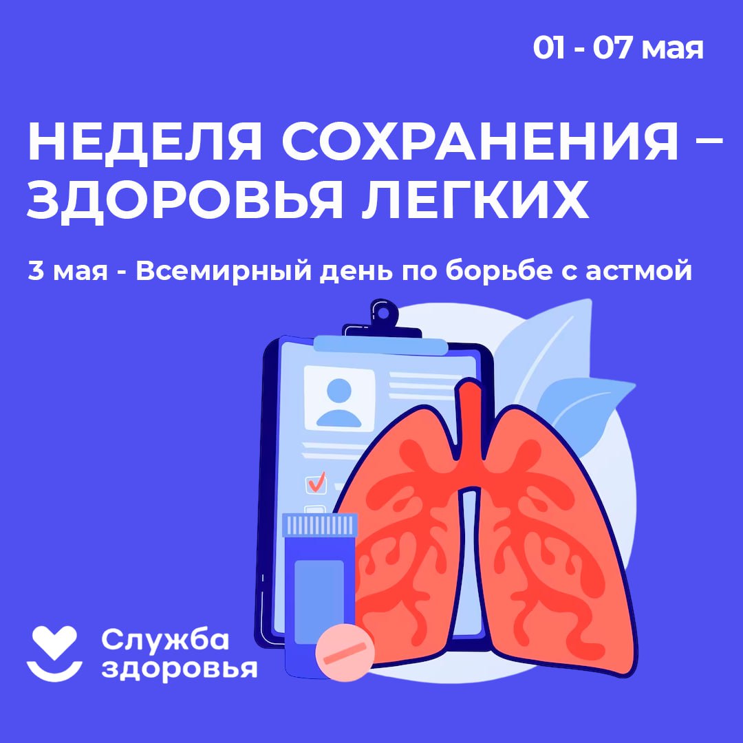 Неделя сохранения – здоровья легких (в честь Всемирного дня по борьбе с астмой 3 мая).